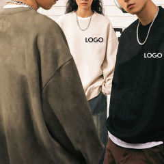 Autumn Winter Retro 3D Embossed Logo Crew Neck Drop Shoulder Men's Hip Hop Sweatshirt Heavyweight Suede Oversized Sweatshirt,Shuliqi Apparel - Men's Clothing Wholesale Manufacturer,Autumn Winter Retro 3D Embossed Logo Crew Neck Drop Shoulder Men's Hip Hop Sweatshirt Heavyweight Suede Oversized Sweatshirt