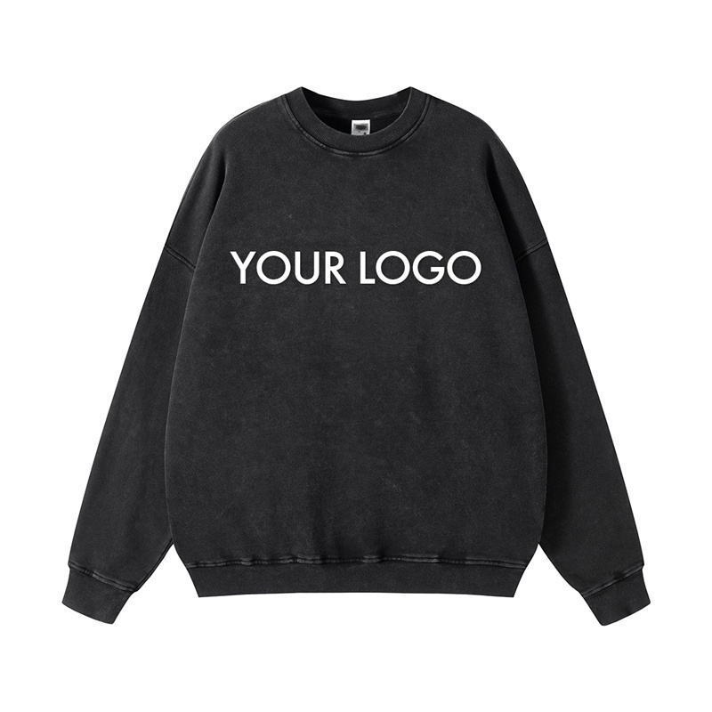 Embroidered Logo Heavy Weight French Terry Cotton Vintage Washed Crewneck Drop Shoulder Oversize Sweatshirt,Shuliqi Apparel - Men's Clothing Wholesale Manufacturer,Embroidered Logo Heavy Weight French Terry Cotton Vintage Washed Crewneck Drop Shoulder Oversize Sweatshirt