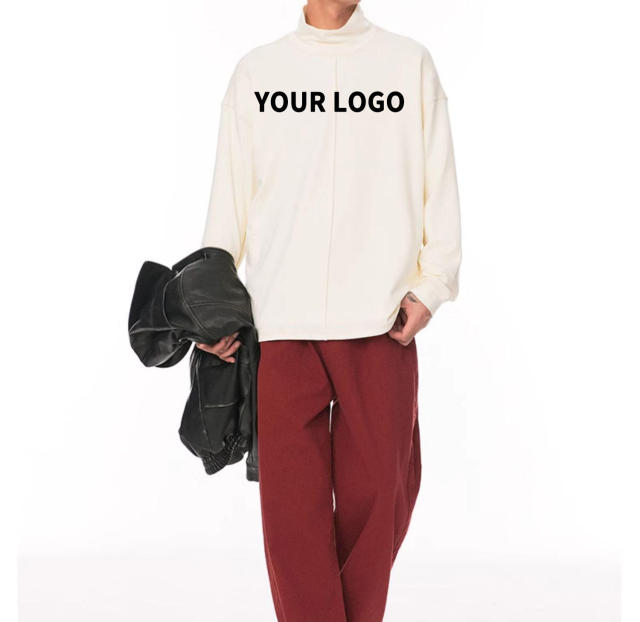 OEM Custom Logo Loose Casual Unisex Heavy Tshirt Mock Neck Long Sleeve Oversized Blank T Shirt,Shuliqi Apparel - Men's Clothing Wholesale Manufacturer,OEM Custom Logo Loose Casual Unisex Heavy Tshirt Mock Neck Long Sleeve Oversized Blank T Shirt
