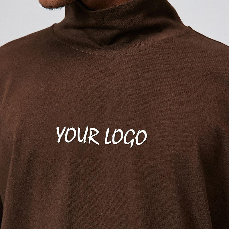 Custom Logo Printed Long Sleeve T-Shirt Retro High Street Autumn/Winter Pure Cotton Pullover Half High Collar Tshirt Men,Shuliqi Apparel - Men's Clothing Wholesale Manufacturer,Custom Logo Printed Long Sleeve T-Shirt Retro High Street Autumn/Winter Pure Cotton Pullover Half High Collar Tshirt Men