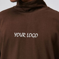 Custom Logo Printed Long Sleeve T-Shirt Retro High Street Autumn/Winter Pure Cotton Pullover Half High Collar Tshirt Men,Shuliqi Apparel - Men's Clothing Wholesale Manufacturer,Custom Logo Printed Long Sleeve T-Shirt Retro High Street Autumn/Winter Pure Cotton Pullover Half High Collar Tshirt Men