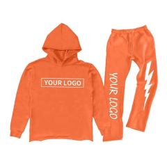 Men Stacked Sweatsuit Raw Hem Cut Edge Hoodie And Jogger Sweatpants Set Custom Logo Graphic 3D Puff Print Flared Tracksuit,Shuliqi Apparel - Men's Clothing Wholesale Manufacturer,Men Stacked Sweatsuit Raw Hem Cut Edge Hoodie And Jogger Sweatpants Set Custom Logo Graphic 3D Puff Print Flared Tracksuit