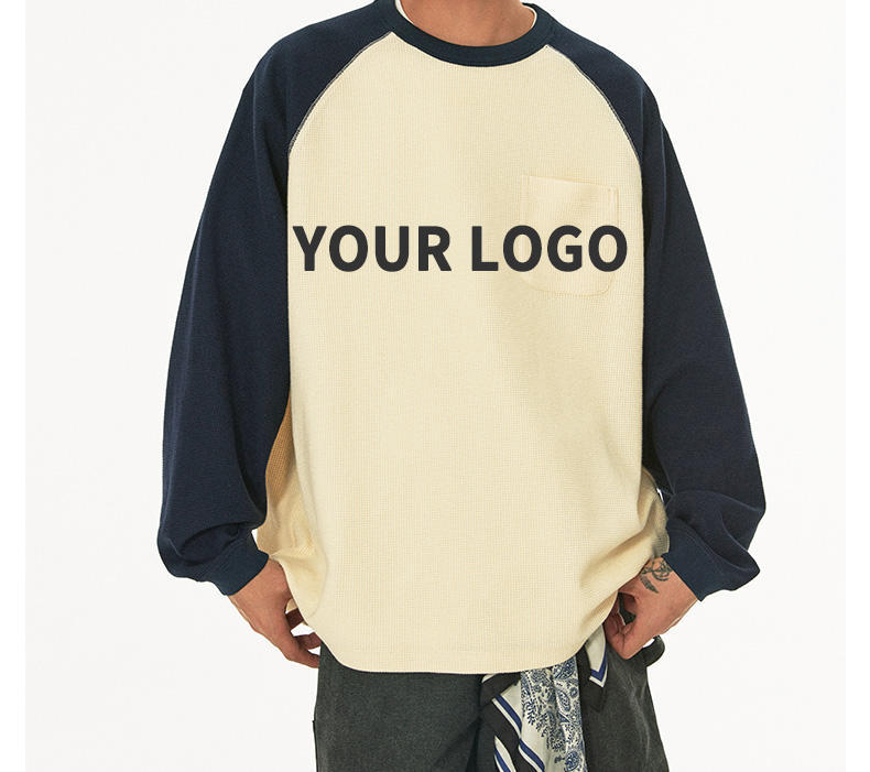 Premium 100% Cotton T-Shirt Custom Embroidered Logo Design Long Sleeve Waffle Fabric Raglan Sleeve T Shirt For Men,Shuliqi Apparel - Men's Clothing Wholesale Manufacturer,Premium 100% Cotton T-Shirt Custom Embroidered Logo Design Long Sleeve Waffle Fabric Raglan Sleeve T Shirt For Men