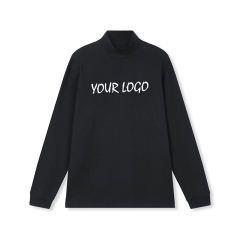 Custom Logo Printed Long Sleeve T-Shirt Retro High Street Autumn/Winter Pure Cotton Pullover Half High Collar Tshirt Men,Shuliqi Apparel - Men's Clothing Wholesale Manufacturer,Custom Logo Printed Long Sleeve T-Shirt Retro High Street Autumn/Winter Pure Cotton Pullover Half High Collar Tshirt Men