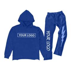 Men Stacked Sweatsuit Raw Hem Cut Edge Hoodie And Jogger Sweatpants Set Custom Logo Graphic 3D Puff Print Flared Tracksuit,Shuliqi Apparel - Men's Clothing Wholesale Manufacturer,Men Stacked Sweatsuit Raw Hem Cut Edge Hoodie And Jogger Sweatpants Set Custom Logo Graphic 3D Puff Print Flared Tracksuit