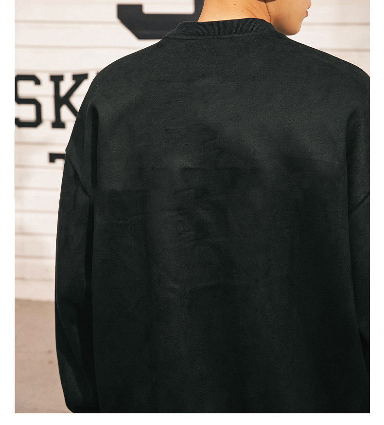 Autumn Winter Retro 3D Embossed Logo Crew Neck Drop Shoulder Men's Hip Hop Sweatshirt Heavyweight Suede Oversized Sweatshirt,Shuliqi Apparel - Men's Clothing Wholesale Manufacturer,Autumn Winter Retro 3D Embossed Logo Crew Neck Drop Shoulder Men's Hip Hop Sweatshirt Heavyweight Suede Oversized Sweatshirt
