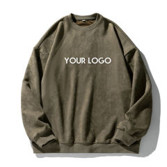 Autumn Winter Retro 3D Embossed Logo Crew Neck Drop Shoulder Men's Hip Hop Sweatshirt Heavyweight Suede Oversized Sweatshirt,Shuliqi Apparel - Men's Clothing Wholesale Manufacturer,Autumn Winter Retro 3D Embossed Logo Crew Neck Drop Shoulder Men's Hip Hop Sweatshirt Heavyweight Suede Oversized Sweatshirt