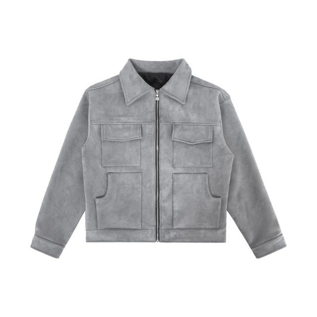 Oem Clothing Winter Autumn Custom Logo Suede Jacket Men High Street Multi-Pocket Loose Zipper Casual Men'S Solid Color Jacket,Shuliqi Apparel - Men's Clothing Wholesale Manufacturer,Oem Clothing Winter Autumn Custom Logo Suede Jacket Men High Street Multi-Pocket Loose Zipper Casual Men'S Solid Color Jacket
