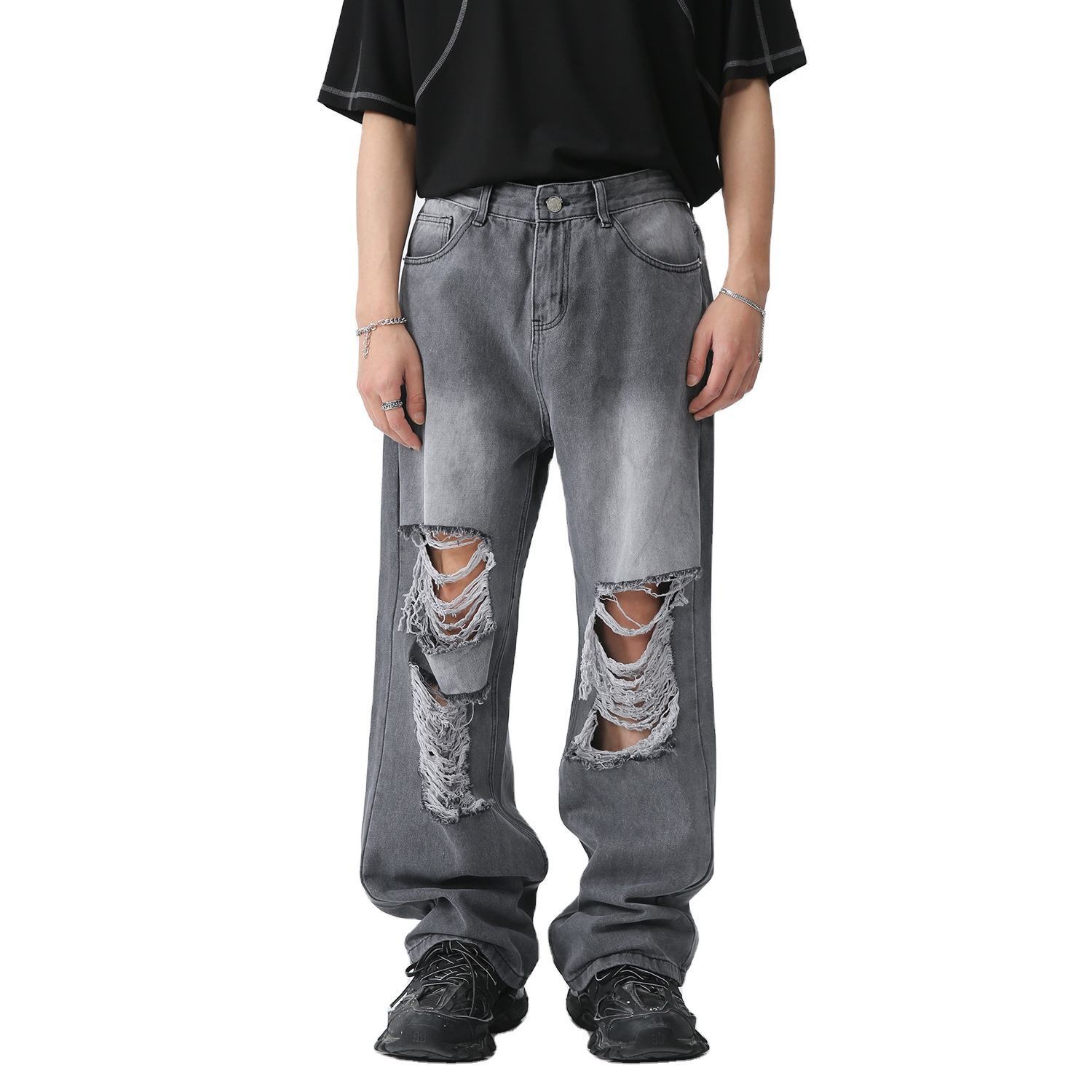 Custom Fashion Oversized Jeans Men Wide Leg Jeans Distressed Streetwear Denim Pants Baggy Jeans,Shuliqi Apparel - Men's Clothing Wholesale Manufacturer,Custom Fashion Oversized Jeans Men Wide Leg Jeans Distressed Streetwear Denim Pants Baggy Jeans
