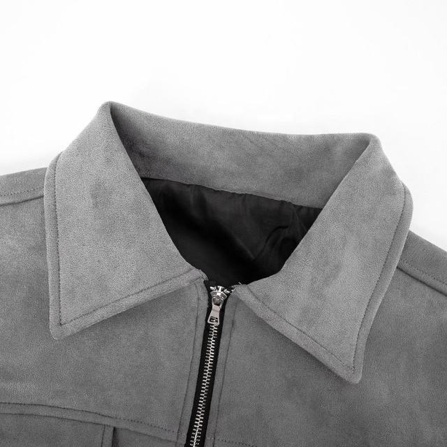 Oem Clothing Winter Autumn Custom Logo Suede Jacket Men High Street Multi-Pocket Loose Zipper Casual Men'S Solid Color Jacket,Shuliqi Apparel - Men's Clothing Wholesale Manufacturer,Oem Clothing Winter Autumn Custom Logo Suede Jacket Men High Street Multi-Pocket Loose Zipper Casual Men'S Solid Color Jacket