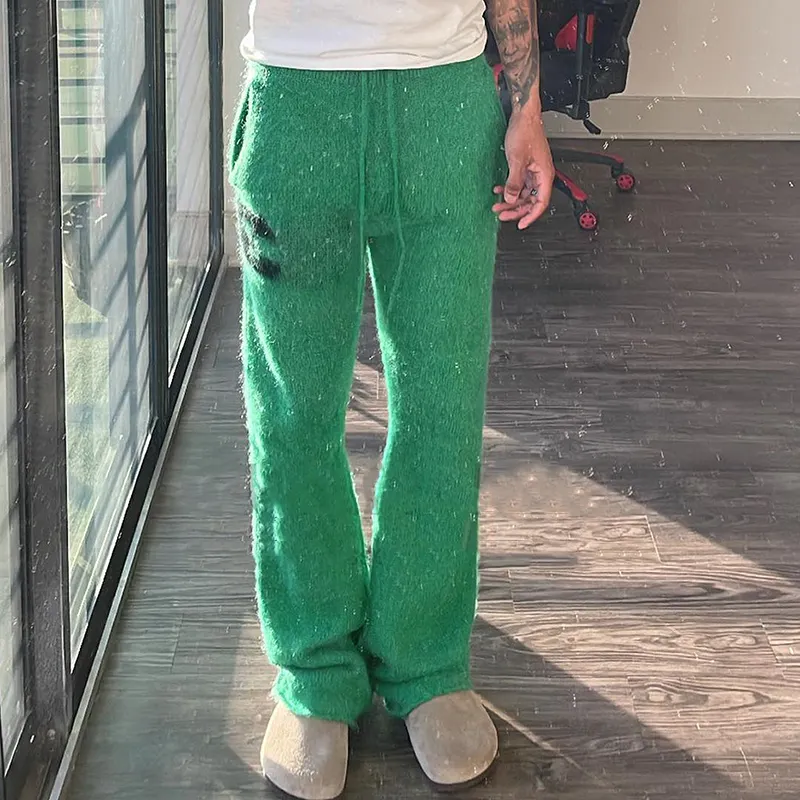 Winter Streetwear High Quality Mohair Flare Bottom SweatPants Unisex Drawstring Long Streetwear Flared Mohair Pants For Men,Shuliqi Apparel - Men's Clothing Wholesale Manufacturer,Winter Streetwear High Quality Mohair Flare Bottom SweatPants Unisex Drawstring Long Streetwear Flared Mohair Pants For Men