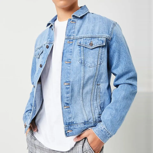 Wholesale Price Men Casual Outwear Custom Logo Stand Neck Long Sleeve Buttons Front Light Washed Denim Jacket,Shuliqi Apparel - Men's Clothing Wholesale Manufacturer,Wholesale Price Men Casual Outwear Custom Logo Stand Neck Long Sleeve Buttons Front Light Washed Denim Jacket