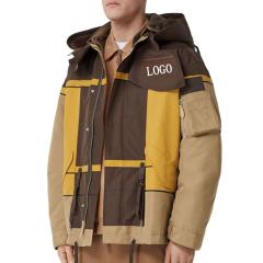OEM wholesale custom logo heavyweight hooded zip up cargo coat color blocking men puffer jacket,Shuliqi Apparel - Men's Clothing Wholesale Manufacturer,OEM wholesale custom logo heavyweight hooded zip up cargo coat color blocking men puffer jacket