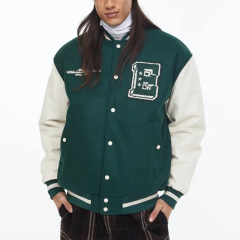 Wholesale custom logo chenille patch embroidery button up contrasting color letterman baseball jacket,Shuliqi Apparel - Men's Clothing Wholesale Manufacturer,Wholesale custom logo chenille patch embroidery button up contrasting color letterman baseball jacket