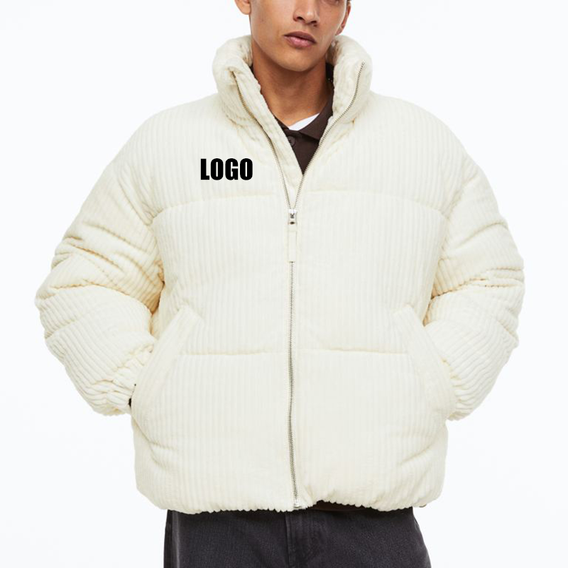 Winter Custom Logo Wholesale Windproof Stand Collar Zip Up Men Plain Casual Corduroy Puffer Jacket,Shuliqi Apparel - Men's Clothing Wholesale Manufacturer,Winter Custom Logo Wholesale Windproof Stand Collar Zip Up Men Plain Casual Corduroy Puffer Jacket