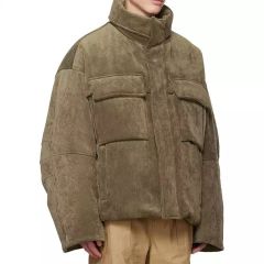 Factory wholesale custom high quality corduroy stand collar flap pocket plus size men designer jacket,Shuliqi Apparel - Men's Clothing Wholesale Manufacturer,Factory wholesale custom high quality corduroy stand collar flap pocket plus size men designer jacket
