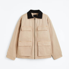 OEM Custom Logo 100% Canvas Cotton Multi Pockets Zip Up Corduroy Collar Men Casual Work Jacket,Shuliqi Apparel - Men's Clothing Wholesale Manufacturer,OEM Custom Logo 100% Canvas Cotton Multi Pockets Zip Up Corduroy Collar Men Casual Work Jacket
