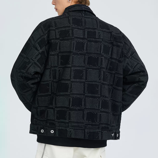 Wholesale custom all over printing contrasting color turn down collar button up men designer denim jacket,Shuliqi Apparel - Men's Clothing Wholesale Manufacturer,Wholesale custom all over printing contrasting color turn down collar button up men designer denim jacket