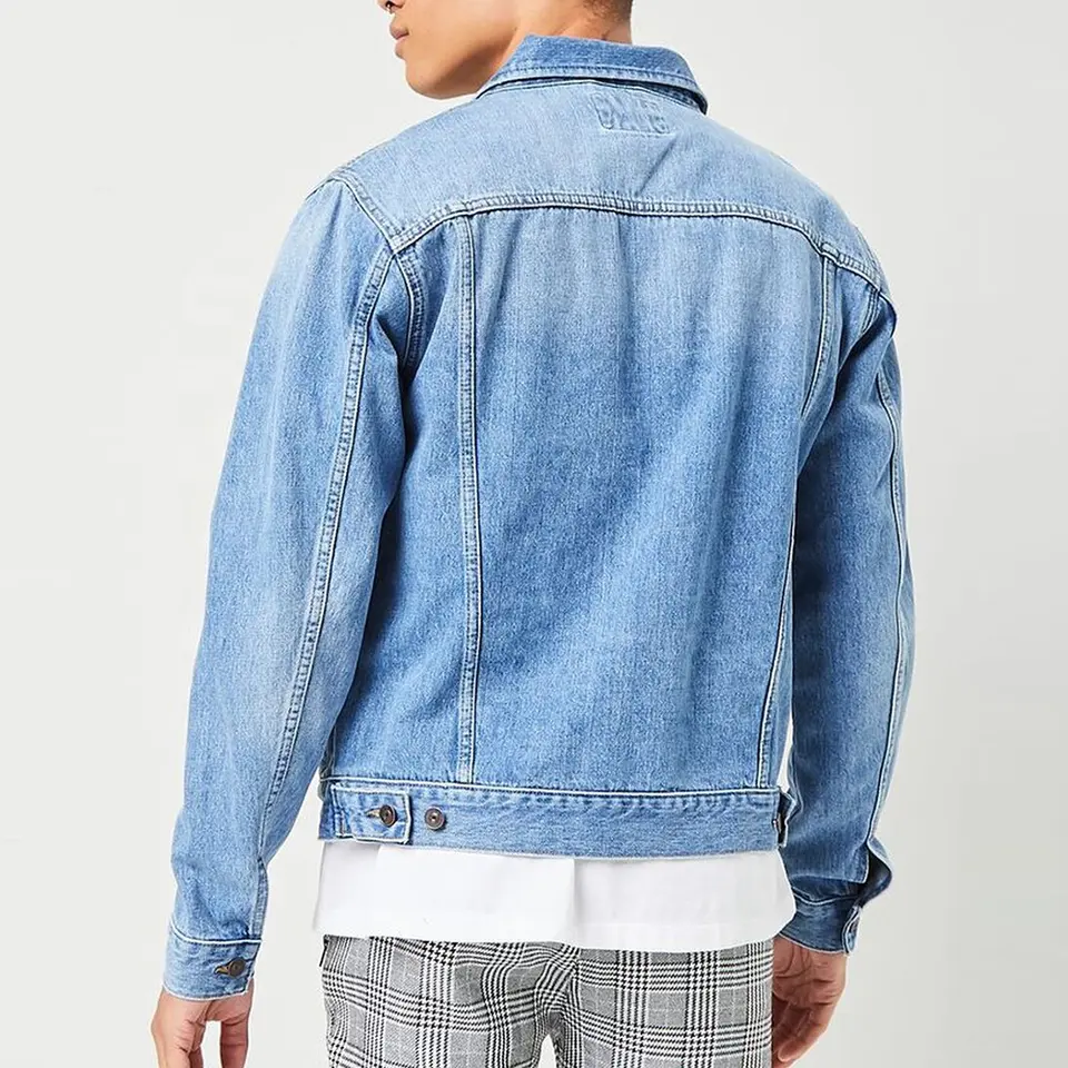 Wholesale Price Men Casual Outwear Custom Logo Stand Neck Long Sleeve Buttons Front Light Washed Denim Jacket,Shuliqi Apparel - Men's Clothing Wholesale Manufacturer,Wholesale Price Men Casual Outwear Custom Logo Stand Neck Long Sleeve Buttons Front Light Washed Denim Jacket