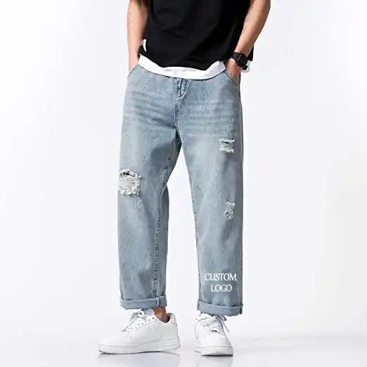 Custom Printing Men'S Casual Ripped Jeans Loose Fit Straight Leg Denim Pants Distressed Stretchy Jean Trousers With Holes,Shuliqi Apparel - Men's Clothing Wholesale Manufacturer,Custom Printing Men'S Casual Ripped Jeans Loose Fit Straight Leg Denim Pants Distressed Stretchy Jean Trousers With Holes
