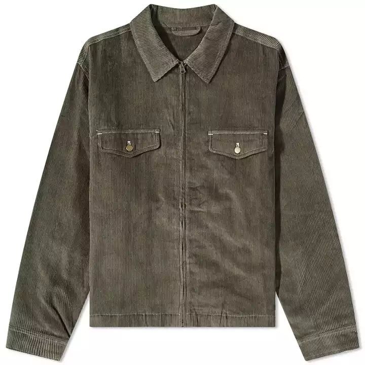 OEM custom logo corduroy flap pockets regular fit zip up turn down collar men casual work jacket,Shuliqi Apparel - Men's Clothing Wholesale Manufacturer,OEM custom logo corduroy flap pockets regular fit zip up turn down collar men casual work jacket