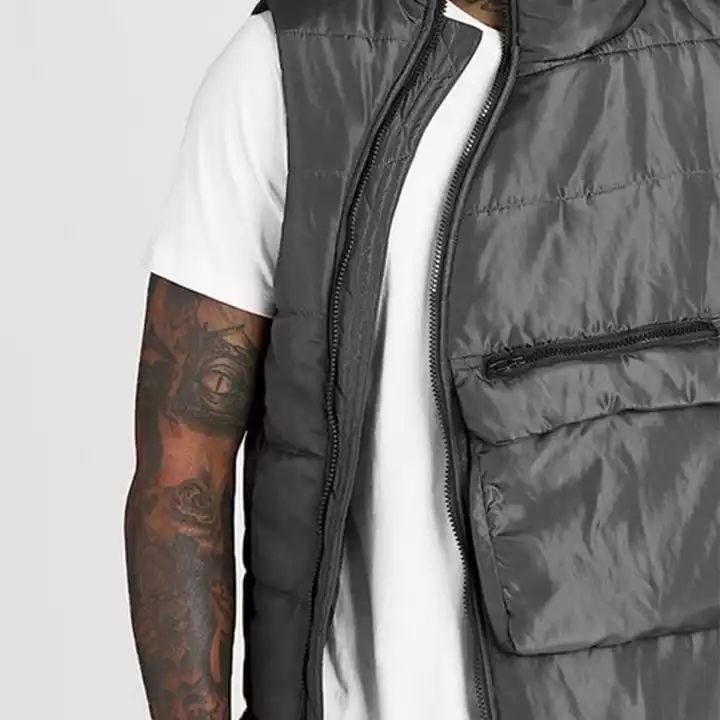 OEM custom design wholesale irregular zip up stand collar water repellent quilted vest plus sized men down vest,Shuliqi Apparel - Men's Clothing Wholesale Manufacturer,OEM custom design wholesale irregular zip up stand collar water repellent quilted vest plus sized men down vest