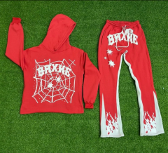 Custom Vintage Heavy Cotton Puff Printing Flared Raw Hem Hoodie Jogger Set Cropped Hoodie And Flare Pants,Shuliqi Apparel - Men's Clothing Wholesale Manufacturer,Custom Vintage Heavy Cotton Puff Printing Flared Raw Hem Hoodie Jogger Set Cropped Hoodie And Flare Pants