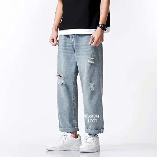 Custom Printing Men'S Casual Ripped Jeans Loose Fit Straight Leg Denim Pants Distressed Stretchy Jean Trousers With Holes,Shuliqi Apparel - Men's Clothing Wholesale Manufacturer,Custom Printing Men'S Casual Ripped Jeans Loose Fit Straight Leg Denim Pants Distressed Stretchy Jean Trousers With Holes