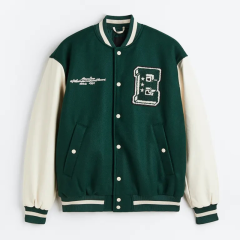 Wholesale custom logo chenille patch embroidery button up contrasting color letterman baseball jacket,Shuliqi Apparel - Men's Clothing Wholesale Manufacturer,Wholesale custom logo chenille patch embroidery button up contrasting color letterman baseball jacket