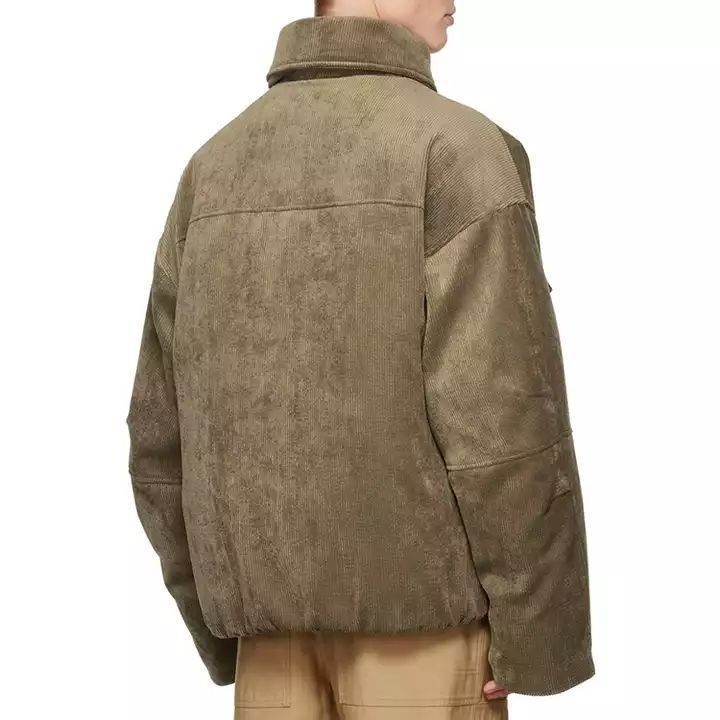 Factory wholesale custom high quality corduroy stand collar flap pocket plus size men designer jacket,Shuliqi Apparel - Men's Clothing Wholesale Manufacturer,Factory wholesale custom high quality corduroy stand collar flap pocket plus size men designer jacket