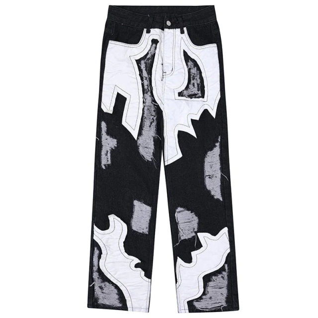 Custom Hip Hop Ripped Homme Fashion Straight Loose Flare Stacked Denim Jeans Patch Cargo Work Luxury Jeans Men,Shuliqi Apparel - Men's Clothing Wholesale Manufacturer,Custom Hip Hop Ripped Homme Fashion Straight Loose Flare Stacked Denim Jeans Patch Cargo Work Luxury Jeans Men