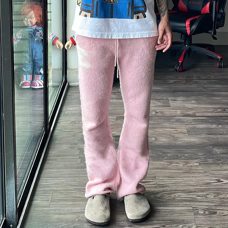 Winter Streetwear High Quality Mohair Flare Bottom SweatPants Unisex Drawstring Long Streetwear Flared Mohair Pants For Men,Shuliqi Apparel - Men's Clothing Wholesale Manufacturer,Winter Streetwear High Quality Mohair Flare Bottom SweatPants Unisex Drawstring Long Streetwear Flared Mohair Pants For Men
