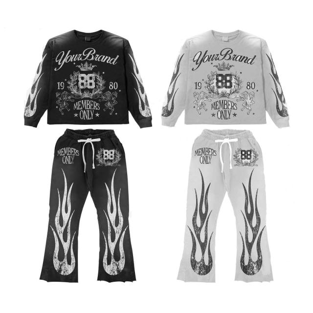 Custom Wholesale heavy Long Sleeves Printed Weight Sweatshirt And Sweatpants Set Vintage Crew Neck Erkek Sweatshirt,Shuliqi Apparel - Men's Clothing Wholesale Manufacturer,Custom Wholesale heavy Long Sleeves Printed Weight Sweatshirt And Sweatpants Set Vintage Crew Neck Erkek Sweatshirt