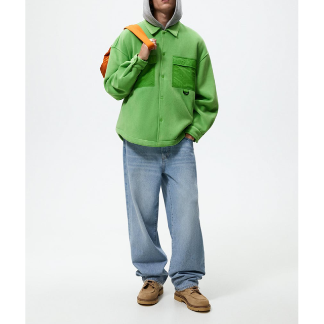 OEM custom logo high quality flap pockets button up regular fit contrast fleece overshirt men designer jacket,Shuliqi Apparel - Men's Clothing Wholesale Manufacturer,OEM custom logo high quality flap pockets button up regular fit contrast fleece overshirt men designer jacket