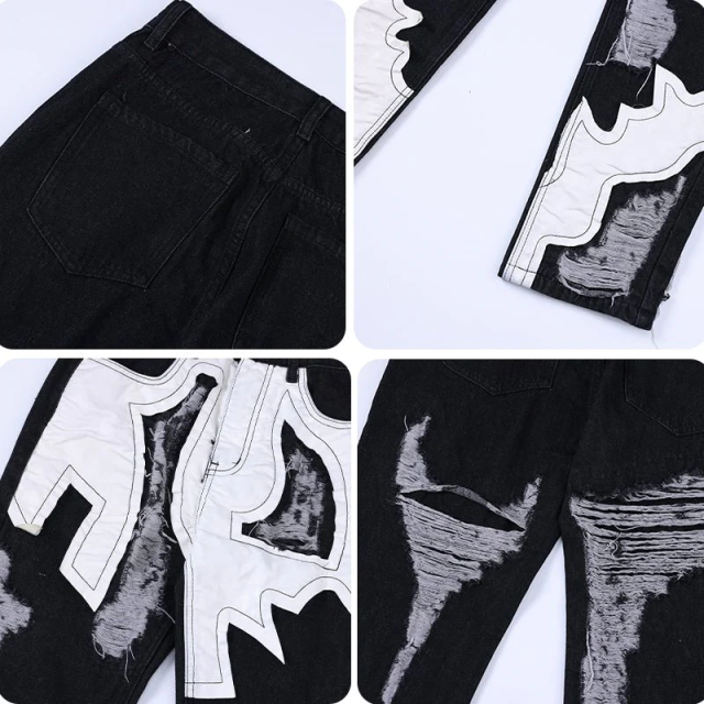 Custom Hip Hop Ripped Homme Fashion Straight Loose Flare Stacked Denim Jeans Patch Cargo Work Luxury Jeans Men,Shuliqi Apparel - Men's Clothing Wholesale Manufacturer,Custom Hip Hop Ripped Homme Fashion Straight Loose Flare Stacked Denim Jeans Patch Cargo Work Luxury Jeans Men