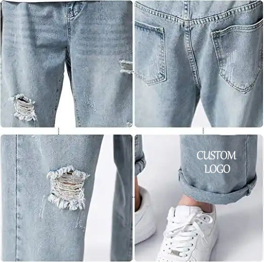 Custom Printing Men'S Casual Ripped Jeans Loose Fit Straight Leg Denim Pants Distressed Stretchy Jean Trousers With Holes,Shuliqi Apparel - Men's Clothing Wholesale Manufacturer,Custom Printing Men'S Casual Ripped Jeans Loose Fit Straight Leg Denim Pants Distressed Stretchy Jean Trousers With Holes