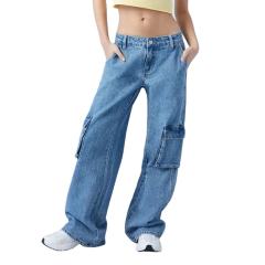 Custom Womens Jeans Loose Low-rise Overalls Large Pockets Wide Legs Simple Fashionable Everyday Women's Pants,Shuliqi Apparel - Men's Clothing Wholesale Manufacturer,Custom Womens Jeans Loose Low-rise Overalls Large Pockets Wide Legs Simple Fashionable Everyday Women's Pants