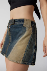 Custom womens denim Skirt Low Waist Zipper Washed Distressed Retro Stitching Color Trendy Personality for Women,Shuliqi Apparel - Men's Clothing Wholesale Manufacturer,Custom womens denim Skirt Low Waist Zipper Washed Distressed Retro Stitching Color Trendy Personality for Women
