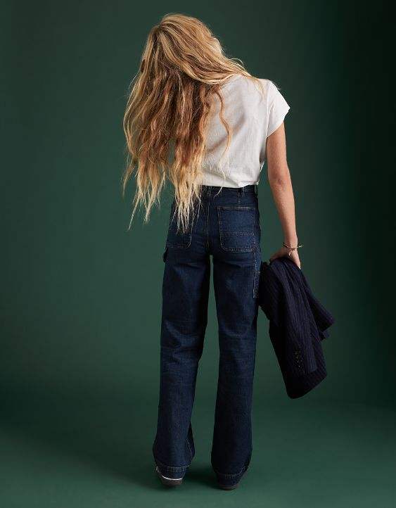 Custom Womens Jeans Straight-Leg Loose Mid-Waist Full-Length Pants for Woman Dark Blue Stain-Resistant Version daily casual,Shuliqi Apparel - Men's Clothing Wholesale Manufacturer,Custom Womens Jeans Straight-Leg Loose Mid-Waist Full-Length Pants for Woman Dark Blue Stain-Resistant Version daily casual