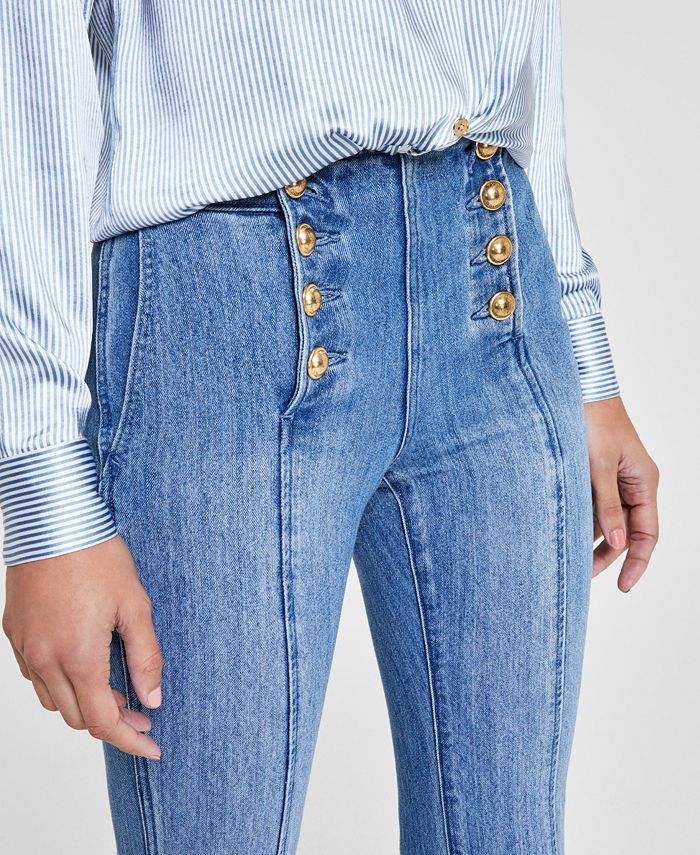Custom Women's Jeans High Waist Two Row Buckle Wide Leg Center Line Design Slim Leg Long Full Length Pants Fashion Light Blue,Shuliqi Apparel - Men's Clothing Wholesale Manufacturer,Custom Women's Jeans High Waist Two Row Buckle Wide Leg Center Line Design Slim Leg Long Full Length Pants Fashion Light Blue