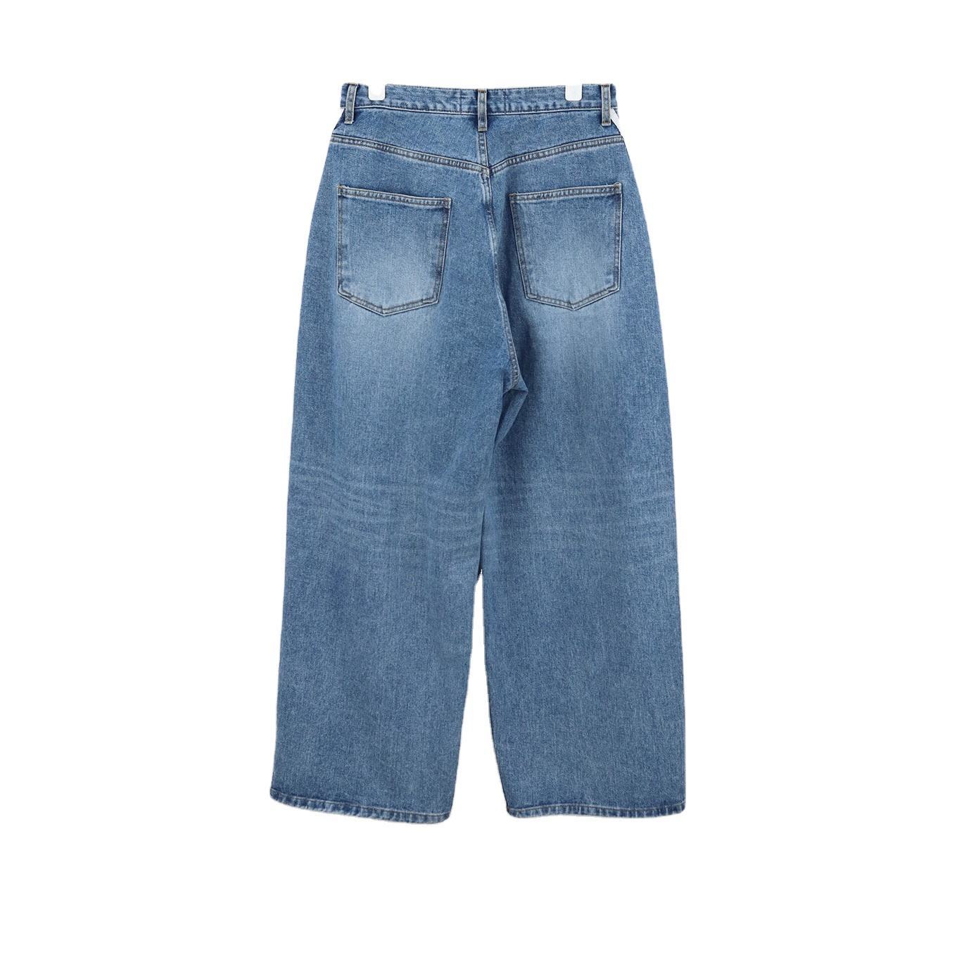 Custom Women Men Unisex Streetwear School Style Vintage Blue Wash Wide Leg Women Baggy Side Stripe Jeans,Shuliqi Apparel - Men's Clothing Wholesale Manufacturer,Custom Women Men Unisex Streetwear School Style Vintage Blue Wash Wide Leg Women Baggy Side Stripe Jeans