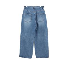 Custom Women Men Unisex Streetwear School Style Vintage Blue Wash Wide Leg Women Baggy Side Stripe Jeans,Shuliqi Apparel - Men's Clothing Wholesale Manufacturer,Custom Women Men Unisex Streetwear School Style Vintage Blue Wash Wide Leg Women Baggy Side Stripe Jeans