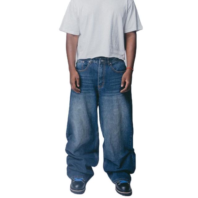 Custom Men 100% Cotton Loose Unisex Denim Loose Pants Dark Blue Baggy Jeans Label Metal Engraved Jeans Brand Metal Logo Label,Shuliqi Apparel - Men's Clothing Wholesale Manufacturer,Custom Men 100% Cotton Loose Unisex Denim Loose Pants Dark Blue Baggy Jeans Label Metal Engraved Jeans Brand Metal Logo Label