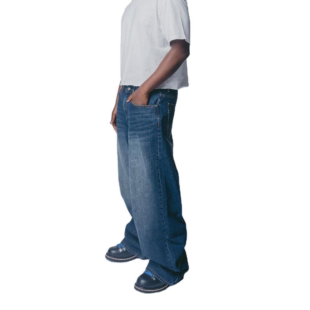 Custom Men 100% Cotton Loose Unisex Denim Loose Pants Dark Blue Baggy Jeans Label Metal Engraved Jeans Brand Metal Logo Label,Shuliqi Apparel - Men's Clothing Wholesale Manufacturer,Custom Men 100% Cotton Loose Unisex Denim Loose Pants Dark Blue Baggy Jeans Label Metal Engraved Jeans Brand Metal Logo Label