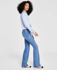 Custom Women's Jeans High Waist Two Row Buckle Wide Leg Center Line Design Slim Leg Long Full Length Pants Fashion Light Blue,Shuliqi Apparel - Men's Clothing Wholesale Manufacturer,Custom Women's Jeans High Waist Two Row Buckle Wide Leg Center Line Design Slim Leg Long Full Length Pants Fashion Light Blue