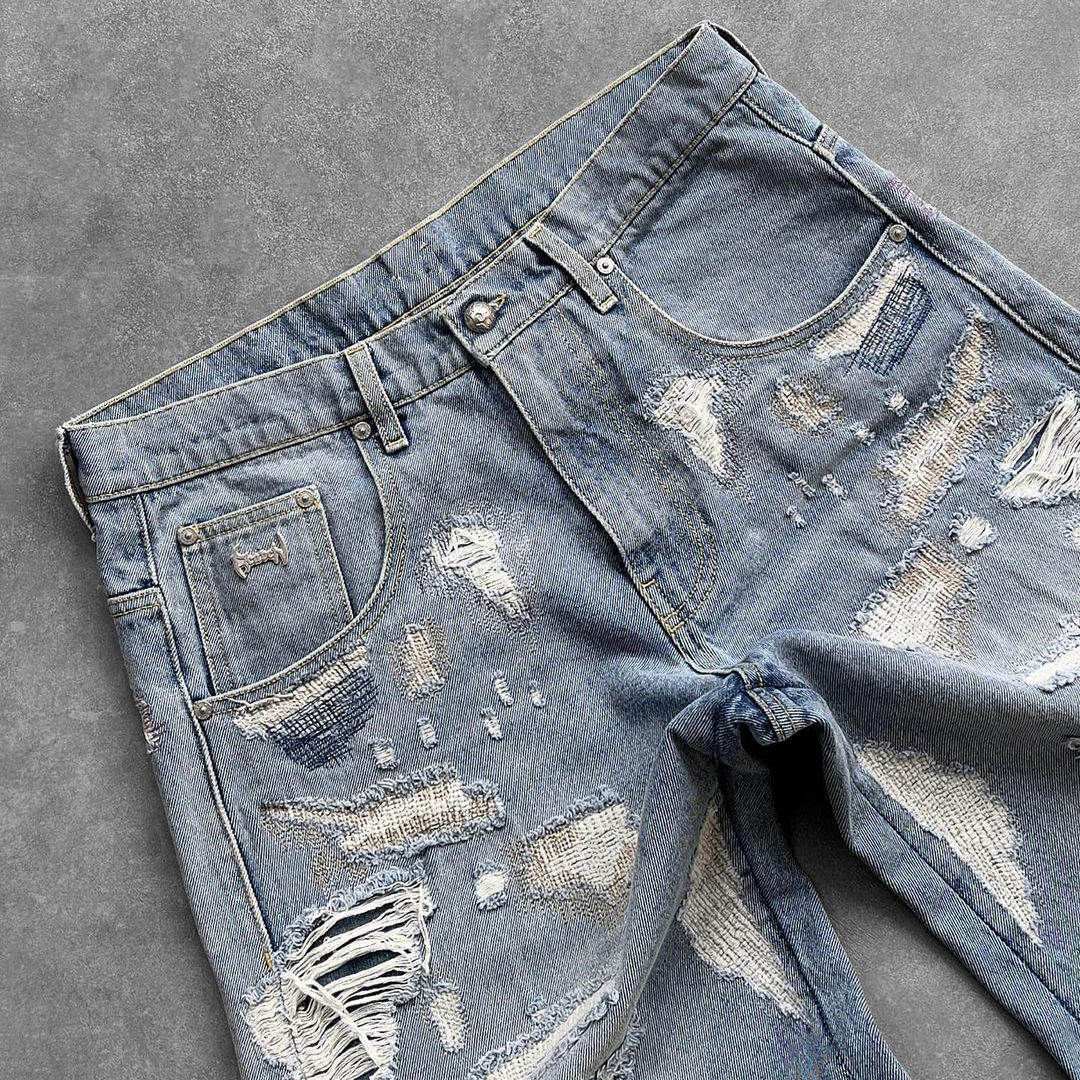 Custom Men Vintage Hole Straight Baggy Jeans Washed Hip Hop Ripped Pants Mens Clothing Distressed Denim Trousers Fashion Streetw,Shuliqi Apparel - Men's Clothing Wholesale Manufacturer,Custom Men Vintage Hole Straight Baggy Jeans Washed Hip Hop Ripped Pants Mens Clothing Distressed Denim Trousers Fashion Streetw