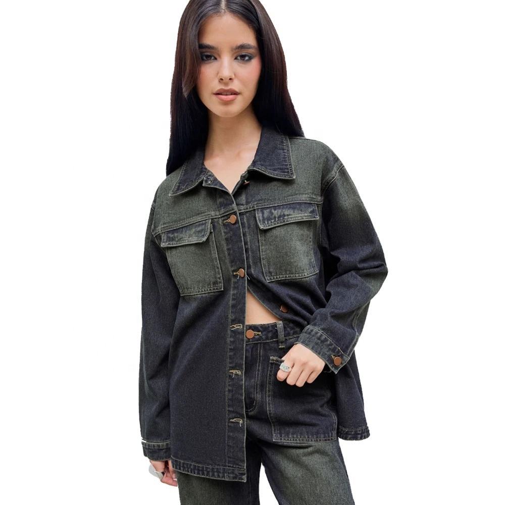 Manufacturers Custom Women Stylish 100% Cotton Denim Collar Button Jacket Jean Shirts For Ladies Women'S Denim,Shuliqi Apparel - Men's Clothing Wholesale Manufacturer,Manufacturers Custom Women Stylish 100% Cotton Denim Collar Button Jacket Jean Shirts For Ladies Women'S Denim