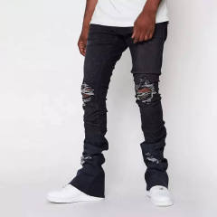 Custom Men Stack Stacked Ripped Flared Denim Cargo Jeans Pants Distressed Skinny Stacked Jeans Men,Shuliqi Apparel - Men's Clothing Wholesale Manufacturer,Custom Men Stack Stacked Ripped Flared Denim Cargo Jeans Pants Distressed Skinny Stacked Jeans Men