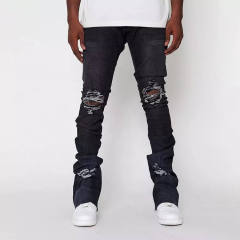 Custom Men Stack Stacked Ripped Flared Denim Cargo Jeans Pants Distressed Skinny Stacked Jeans Men,Shuliqi Apparel - Men's Clothing Wholesale Manufacturer,Custom Men Stack Stacked Ripped Flared Denim Cargo Jeans Pants Distressed Skinny Stacked Jeans Men