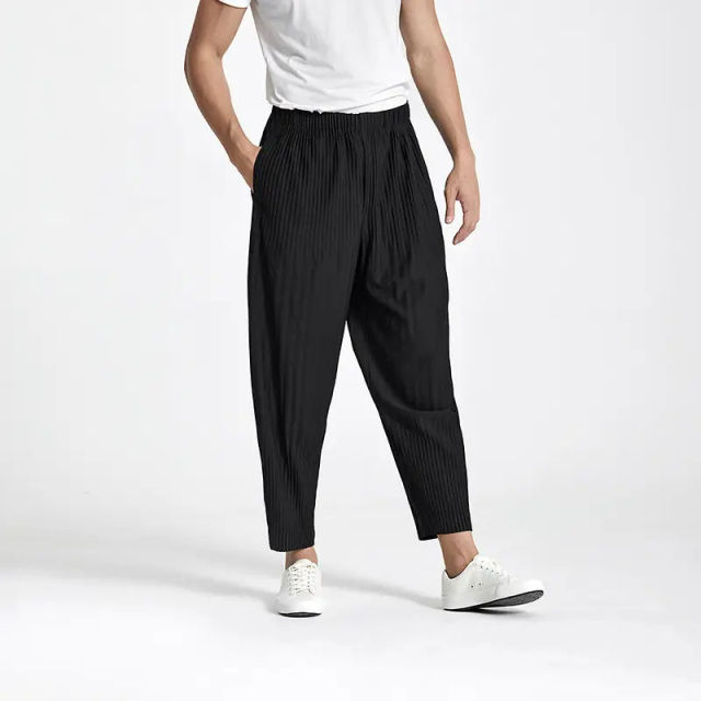Manufacturer Custom High Quality pleated casual pants for men comfortable pleated elastic waist all-fit For Man,Shuliqi Apparel - Men's Clothing Wholesale Manufacturer,Manufacturer Custom High Quality pleated casual pants for men comfortable pleated elastic waist all-fit For Man